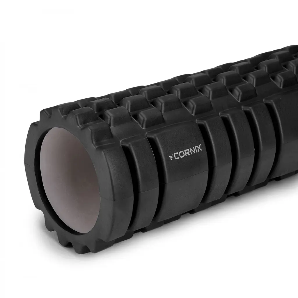 Масажний ролик Cornix EVA 33 x 14 см (валик, ролер) XR-0029 Black - фото 3