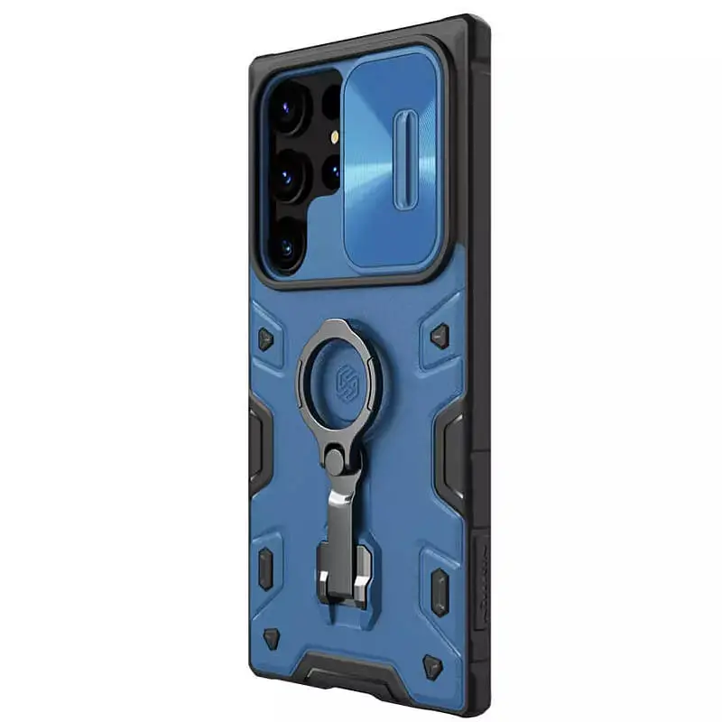 TPU+PC чохол Nillkin CamShield Armor Pro no logo (шторка на камеру) для Samsung Galaxy S23 Ultra Синій - фото 2