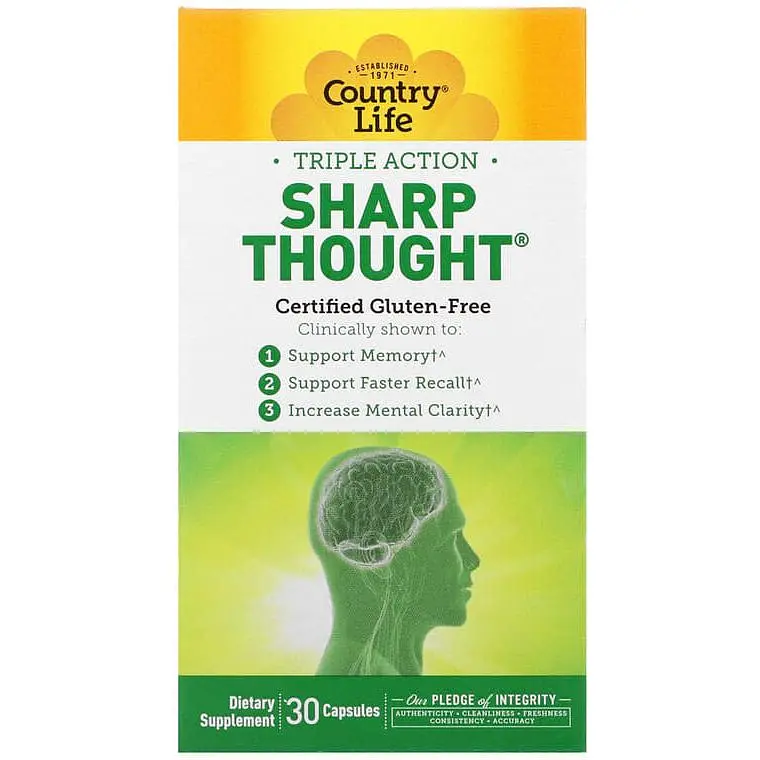 Комплекс для поддержки мозговой деятельности Country Life Sharp Thought 30 капсул - фото 2