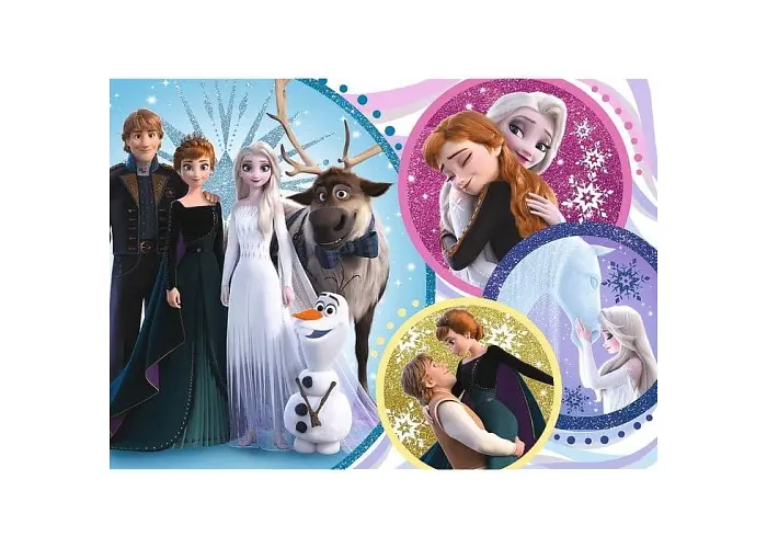 Пазл Trefl глиттерный Дружная семейка Ледяное сердце 2 100 эл. (14817) - фото 3