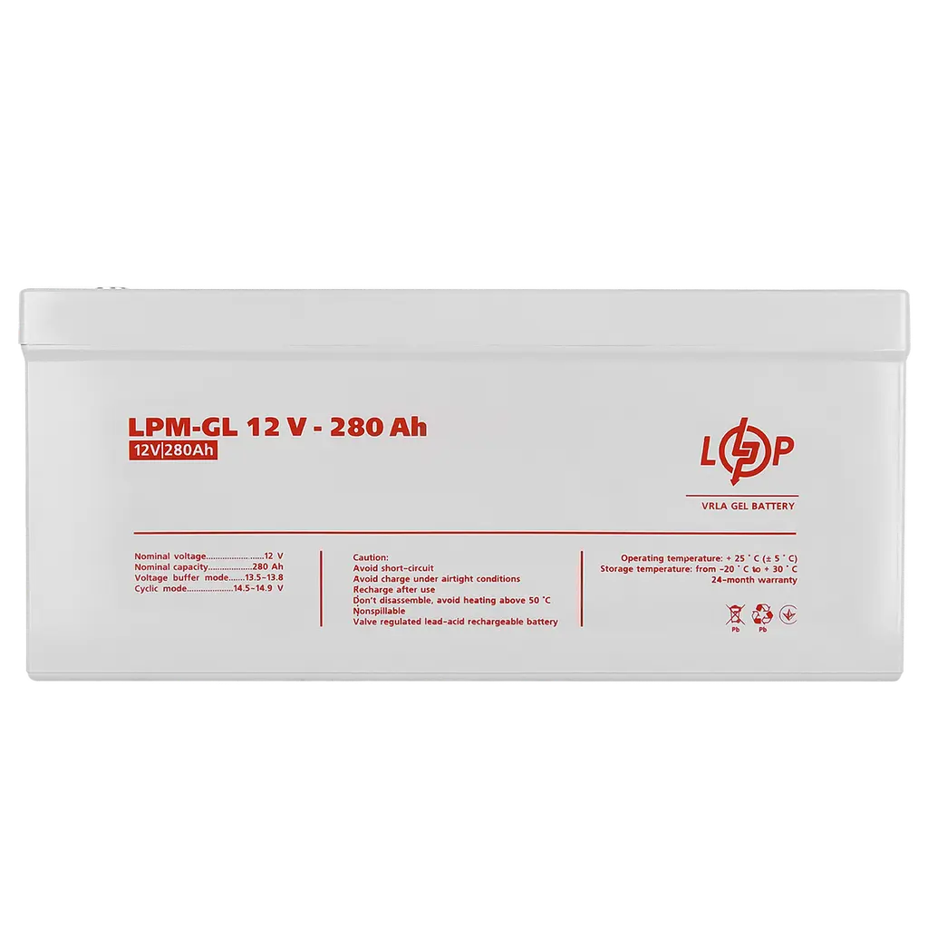 Аккумулятор гелевой LPM-GL 12V - 280 Ah - фото 3