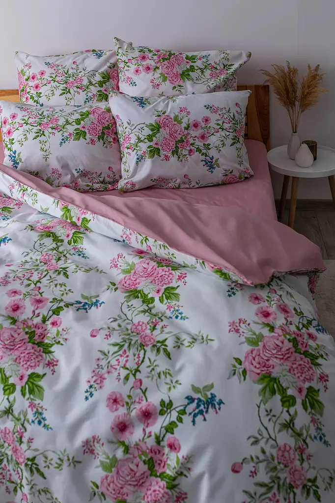 Комплект постільної білизни ТЕП Soft dreams Floral Dream полуторний білий з рожевим (2-03857_25838) - фото 4
