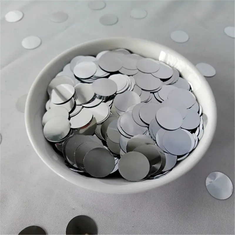 Конфеті з метафану круглі 10 г 25 мм сріблясті - фото 3
