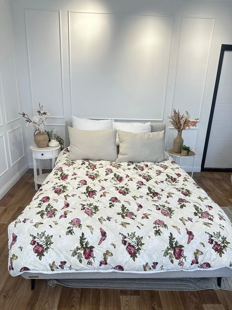 Ковдра євро стьобана зимова з вовни Leri Max 21489 200х220 см - фото 8