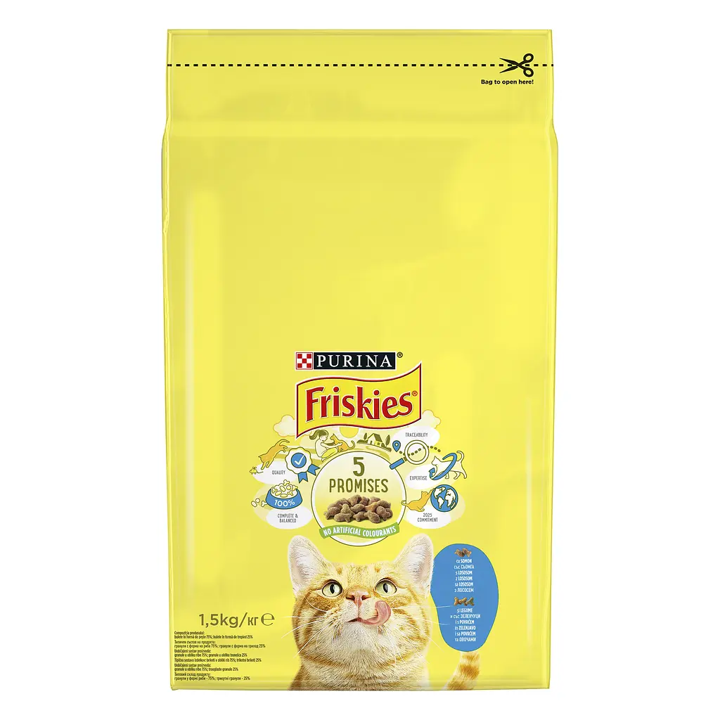 Сухой корм для котов Friskies с лососем и овощами 1.5 кг - фото 2