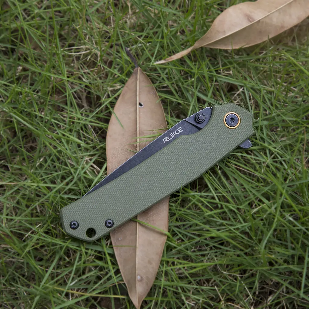Нож складной туристический Ruike P801-G, (8.6 см) 14C28N/G10 оливковый - фото 32