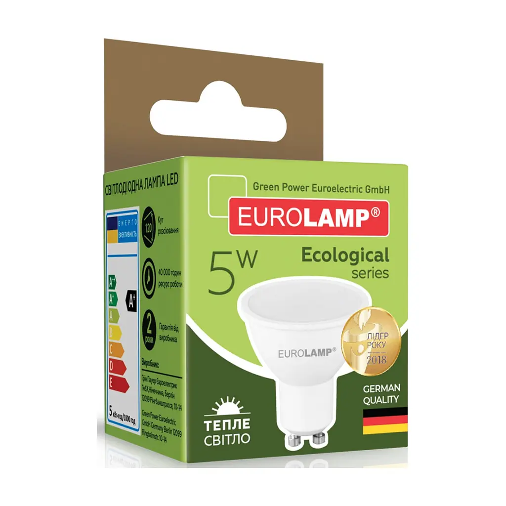Лампочка Eurolamp LED SMD MR16 5W GU10 3000K 220V (LED-SMD-05103(P)) - фото 3