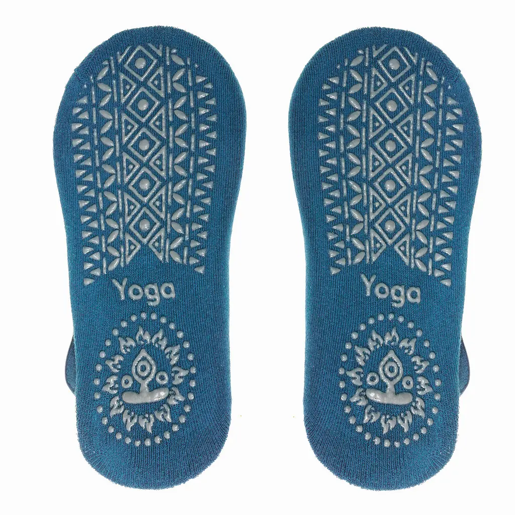 Следы носки для пилатеса "Yoga socks" 35-38 р. Синие, антискользящие носки для йоги | шкарпетки для йоги (ST) - фото 2
