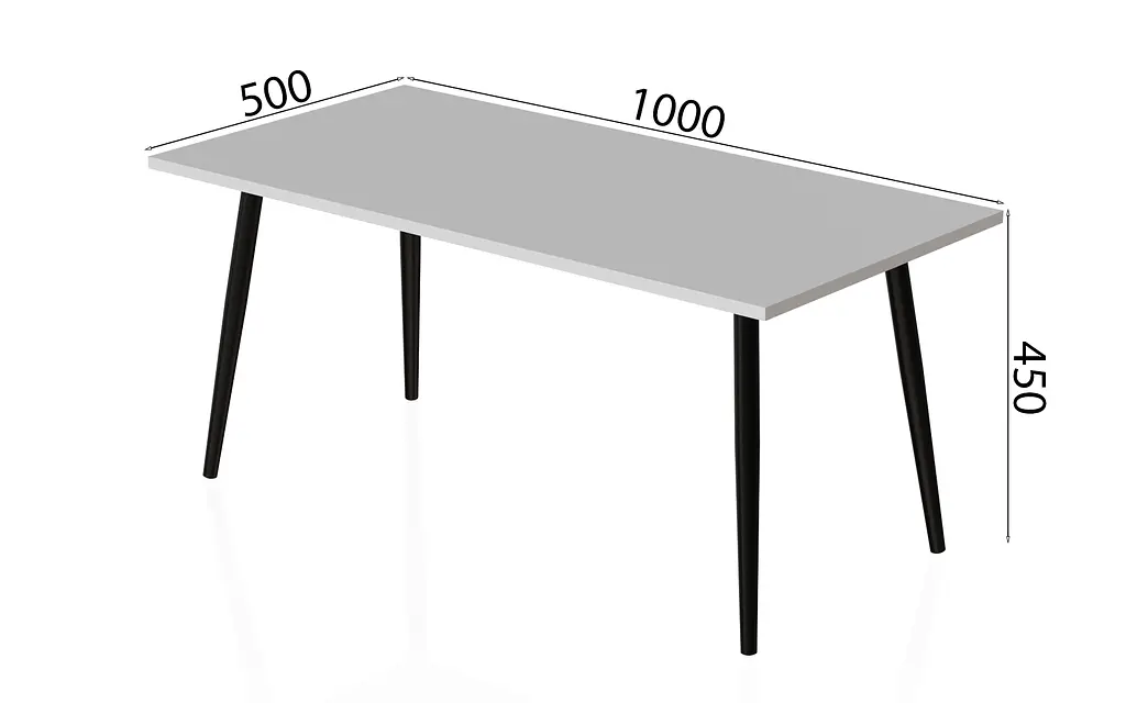 Стол журнальный Монтана Ferrum-decor 45x100x50 Черный металл ДСП Белый 16 мм (FRD-106717) - фото 6