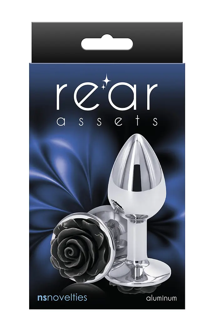 Ns Novelties Rose Buttplug S - Анальная пробка серебристая с черным NS Novelties 18820Black 97068 - фото 2