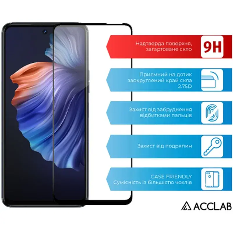 Скло захисне ACCLAB Full Glue Tecno Camon 18 (1283126529115) - фото 3