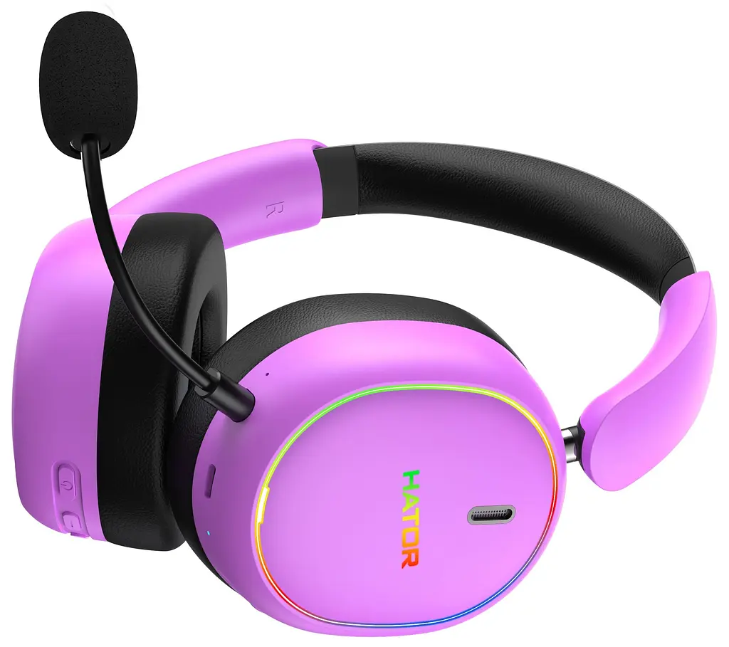 Ігрова гарнітура HATOR Phoenix 2 Hi-Res Wireless Cyber Violet (ESH42) - фото 2