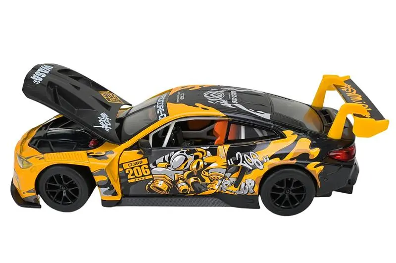 Іграшкова машинка гоночна BMW M4 GT3 1:24 Автопром світлозвукові ефекти металева 68296A(Y), кор. 26.5x13.5x1см - фото 2