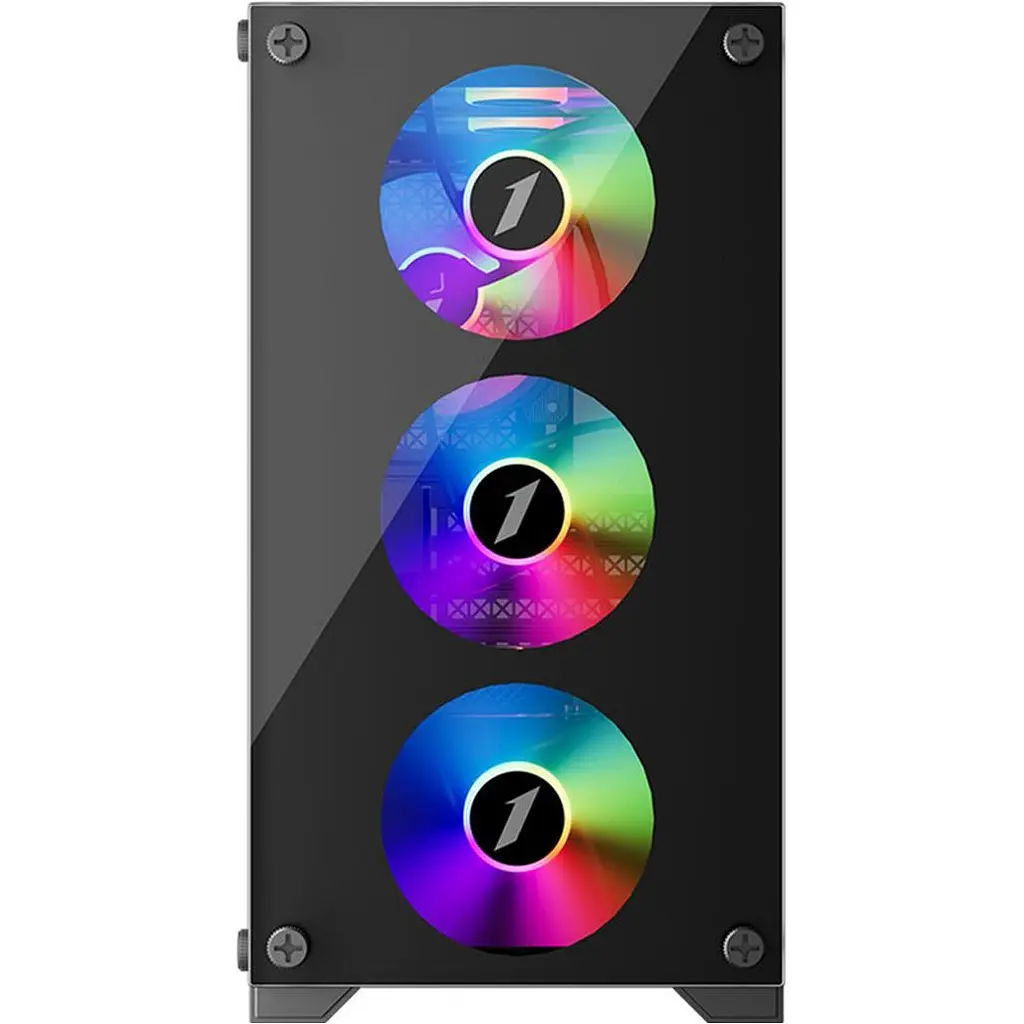 Корпус 1stPlayer X2-M-BK-4F1 Black [134424] - фото 3