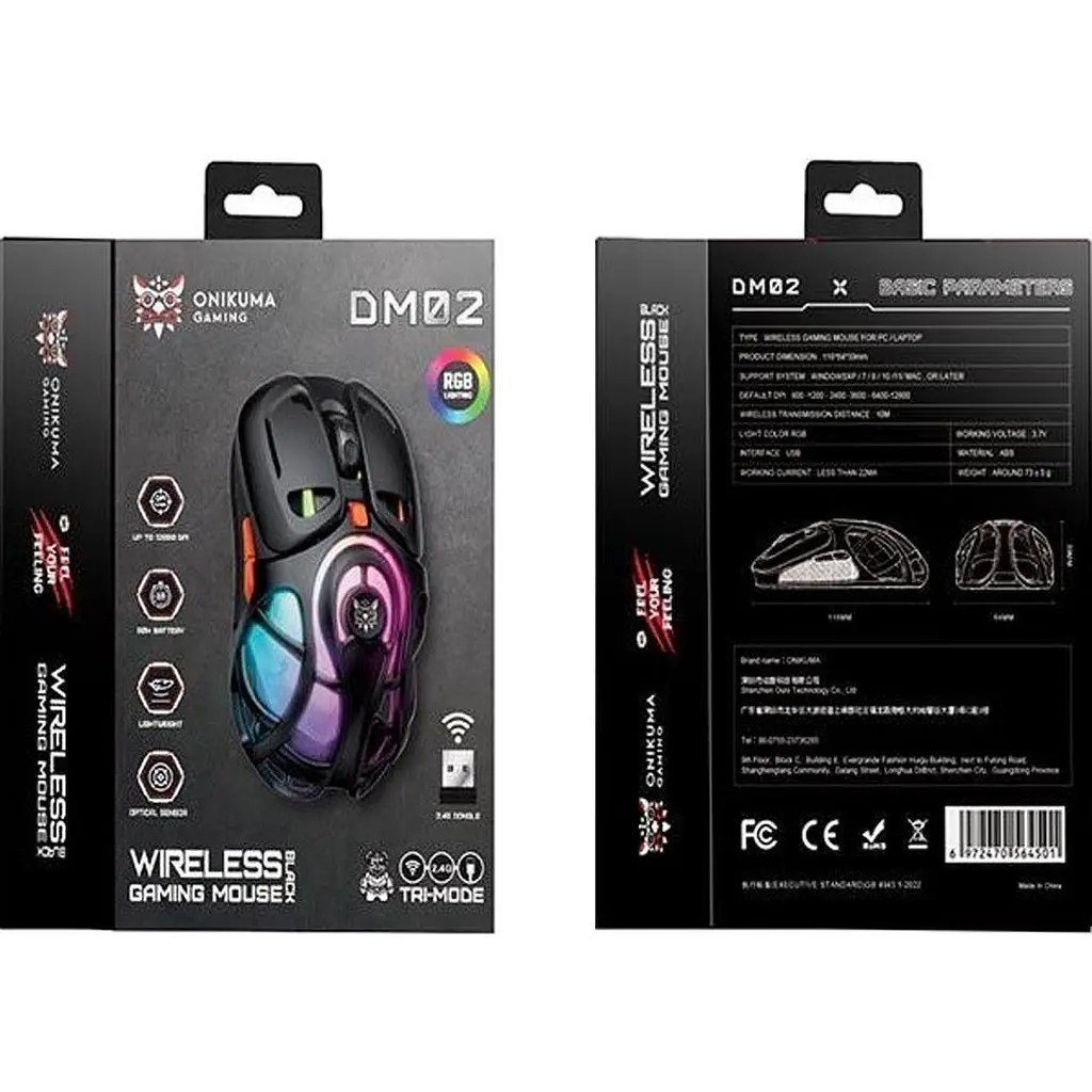 Миша Onikuma DM02 Wireless Black [161300] - фото 6