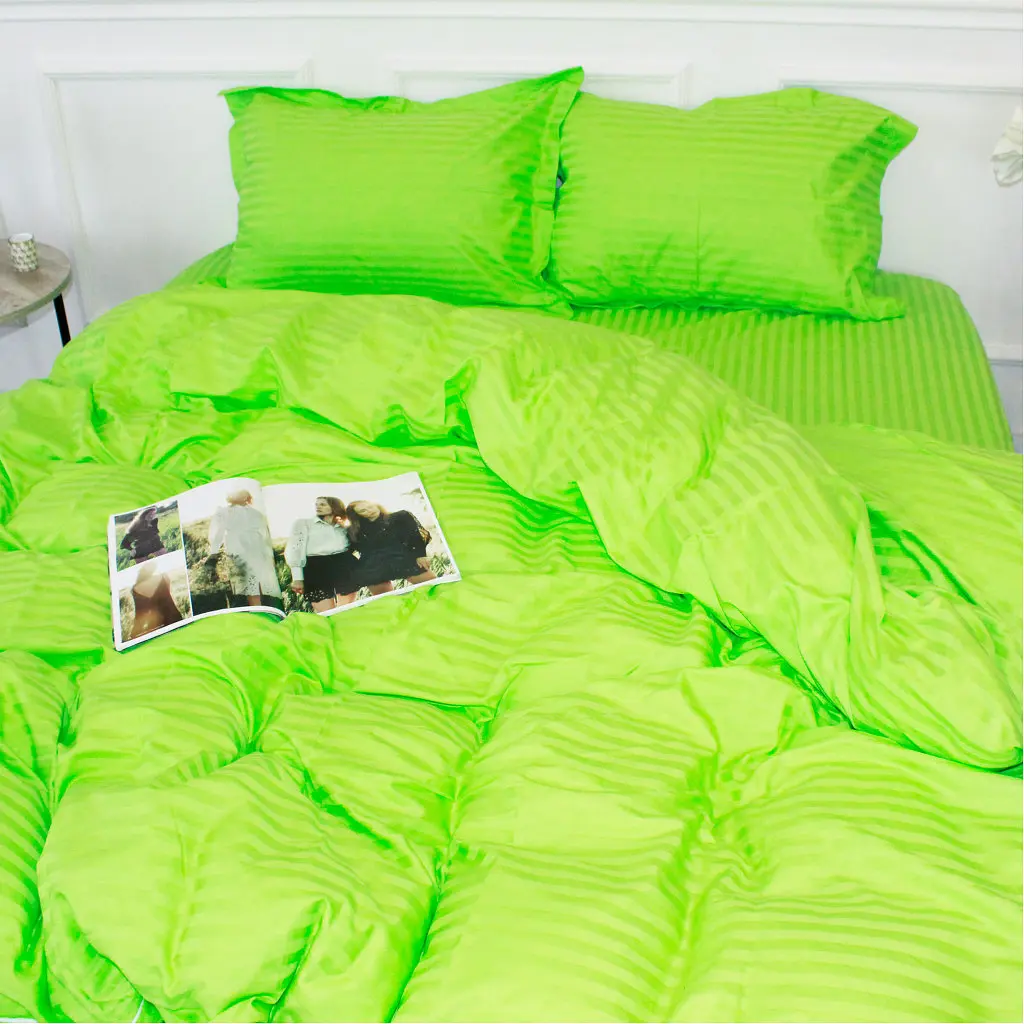 Постільна білизна MirSon SatinStripe 30-0016LightGreen 200х220 Євро (2200005253670) - фото 4