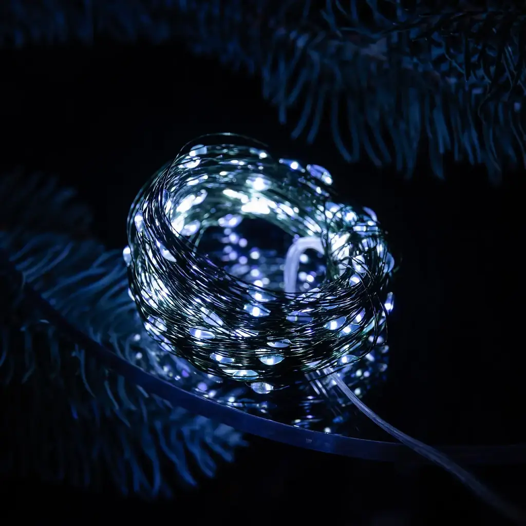 Гірлянда Роса нитка 200 LED довжина 20 м від USB зелена, білий GarlandoPro USB200L20MGW - фото 21