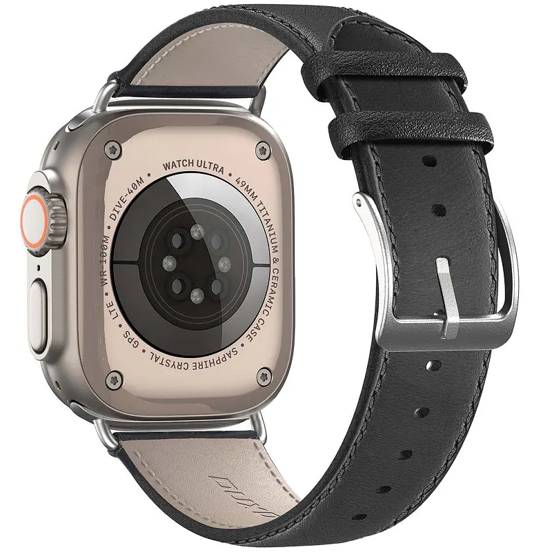 Ремінець Leather Strap Classic для Apple Watch 38/40/41/42 мм(ser.10) Black Dux Ducis teh0029325 - фото 2