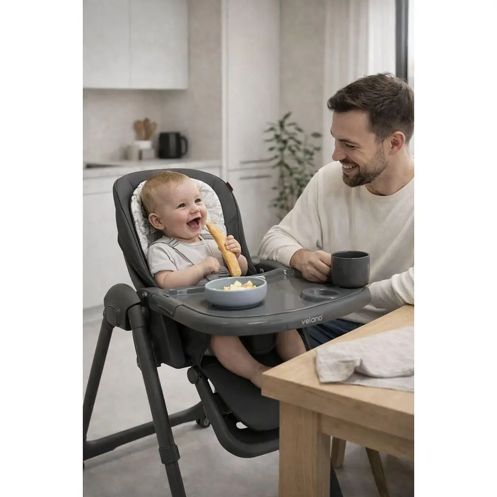 Стул-качалка для кормления ребенка VELANO Nomi, black - фото 3