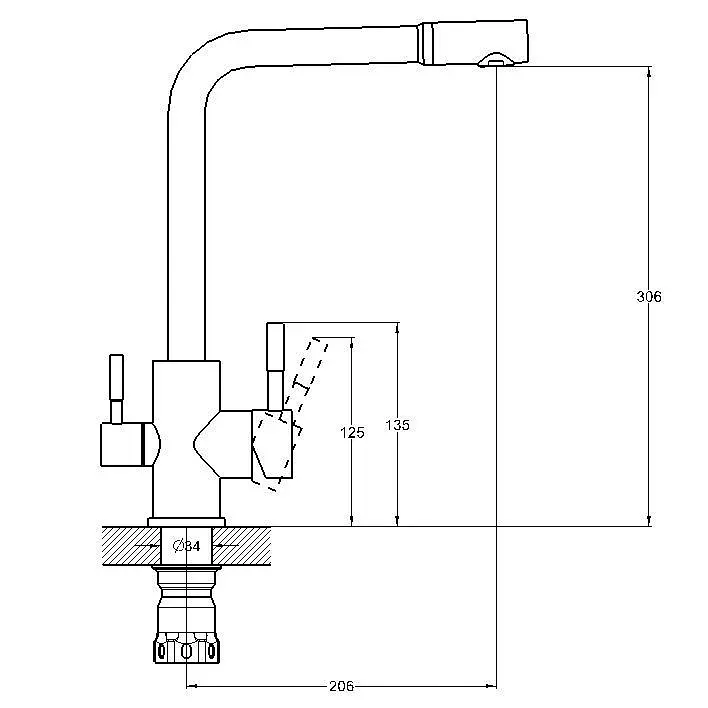 Змішувач комбінований для кухні Zegor SAP18-A090 осмос нержавіюча сталь 30412 - фото 4