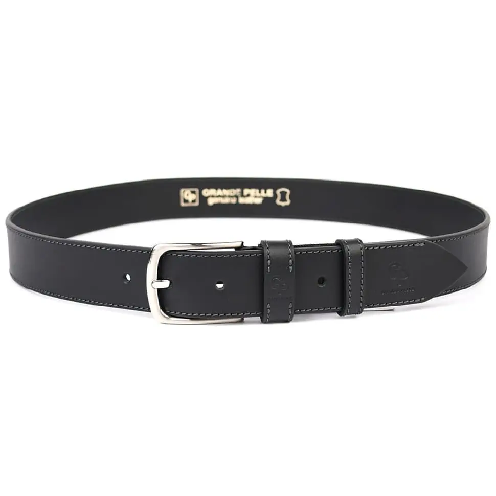 Кожаный ремень Grande Pelle черный 120х4х0,5 см acs0032051 - фото 3