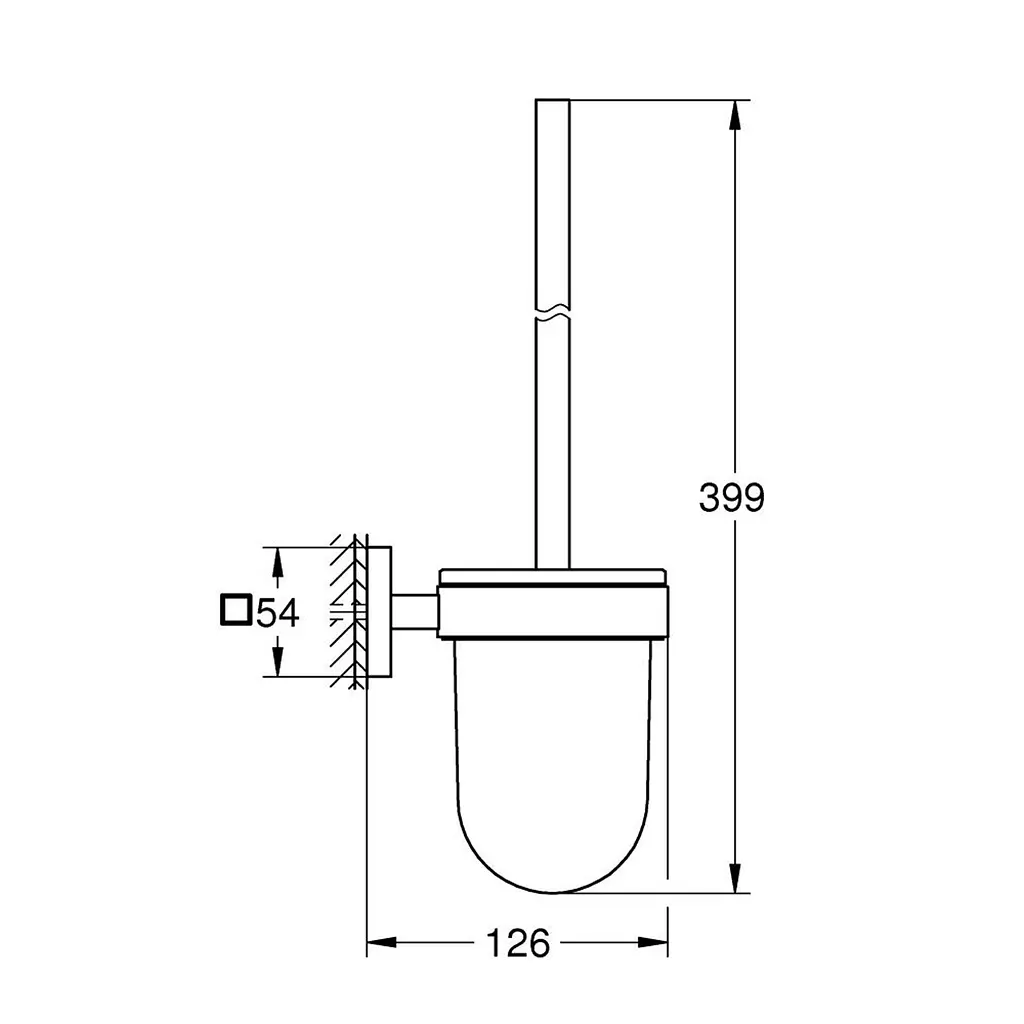 Йоржик для унітаза настінний Grohe QuickFix Start Cube 409772430, Чорний - фото 2