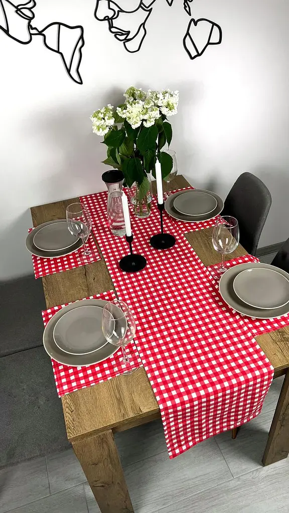 Комплект Дорожка водоотталкивающая Красная клеточка 200х40 см 4 шт. - фото 3