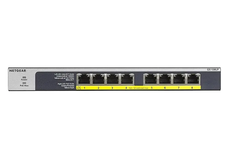 Коммутатор GS108LP 8xGE PoE, 60Вт, Неуправляемый NETGEAR teh0018180 - фото 2