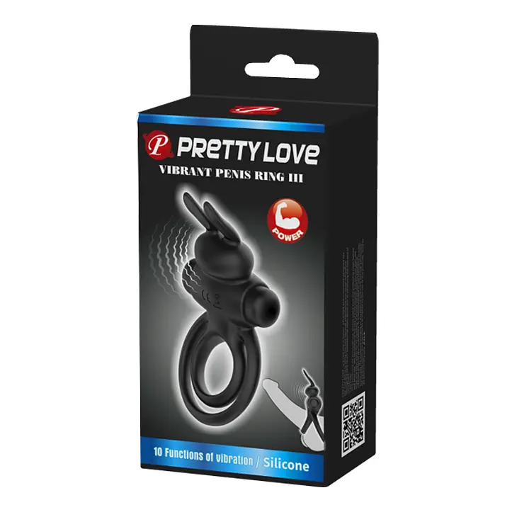 Ерекційне кільце - Pretty Love Vibrant Penis Ring III Black - фото 3