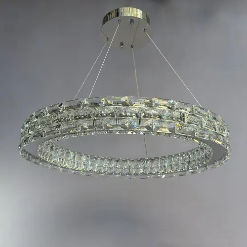 Люстра Linisoln 7896-600 метал, кришталь LED 50Вт 10-12 кв. м, пульт керування dimmer, висота 120-50 см, ширина 60 см - фото 3