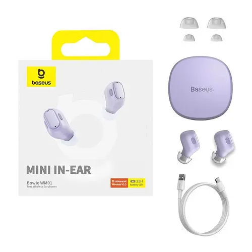 Навушники Baseus Bowie WM01 True Wireless Earphones фіолетовий NGTW370005 - фото 7