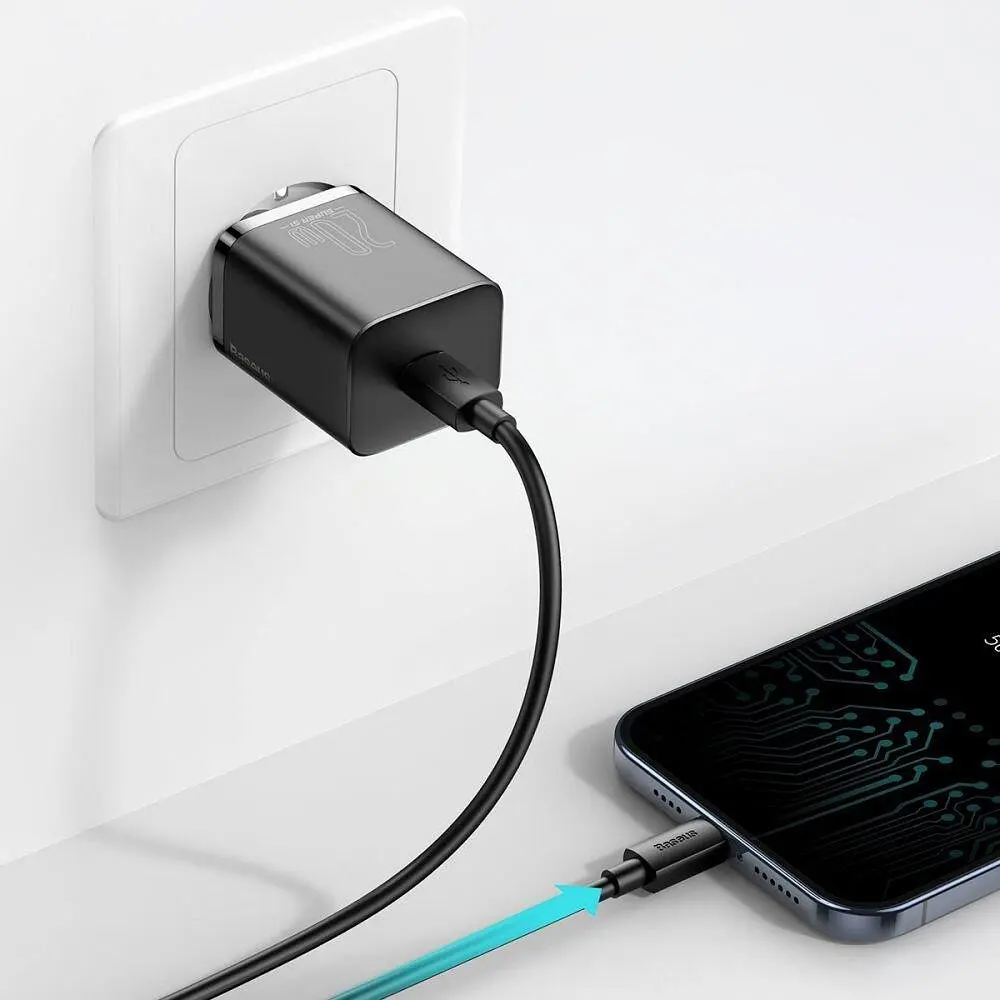 Зарядное устройство для Baseus Super Si 20 W 1 порт Type-C (CCSUP-B01) блок адаптер черный - фото 6