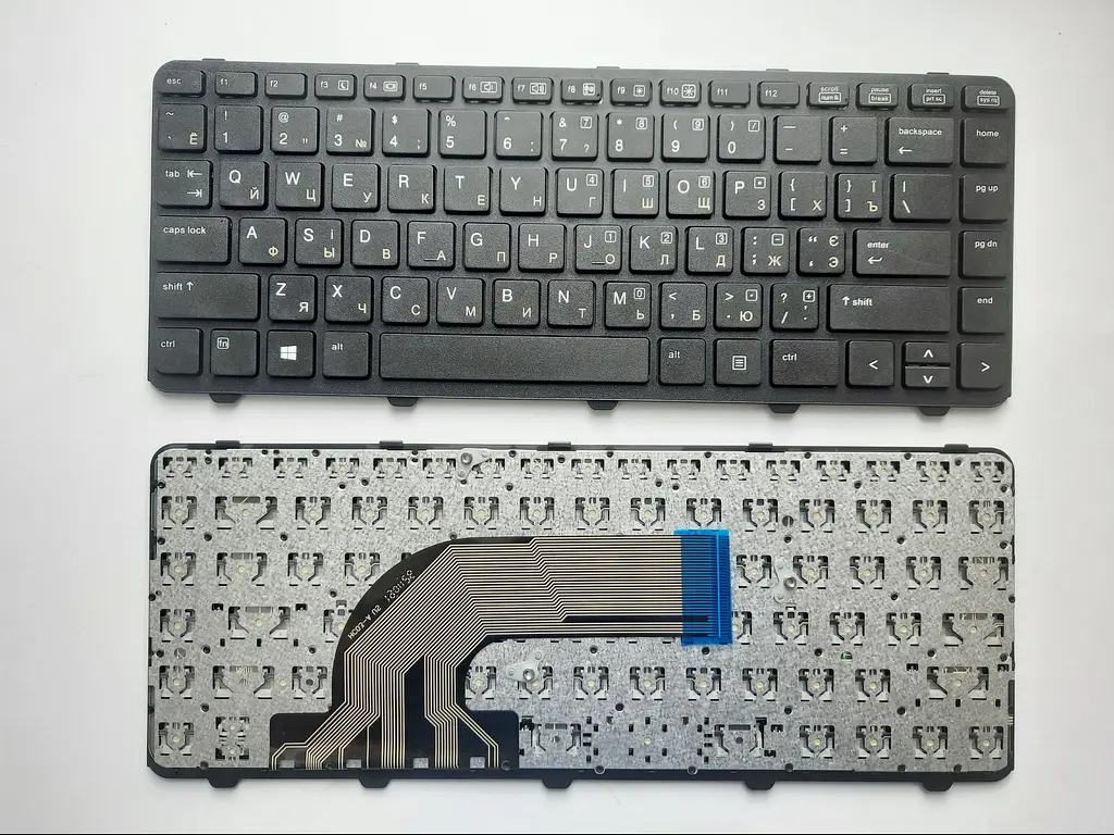 Клавіатура для ноутбуків HP ProBook 430 G2, 440 G0, 440 G1, 440 G2 чорна з чорною рамкою RU/US High