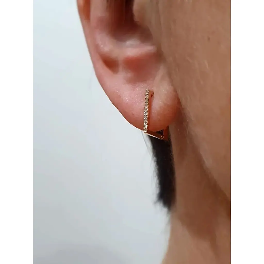 Золоті сережки Платон з фіанітами. 1С152/01Б - фото 2