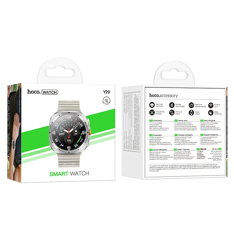 Смарт-годинник Y29 Smart sports watch (call version) Silver Hoco teh0030134 - фото 4