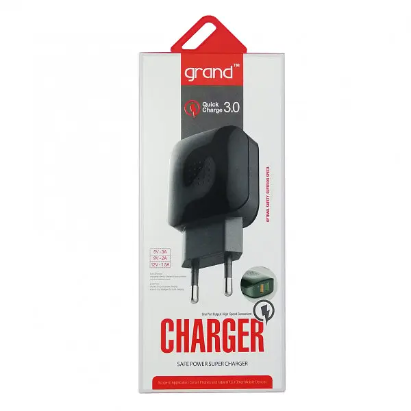 Мережевий зарядний пристрій Grand GQ-C01 2 USB швидке зарядне QC 3.0 - фото 2
