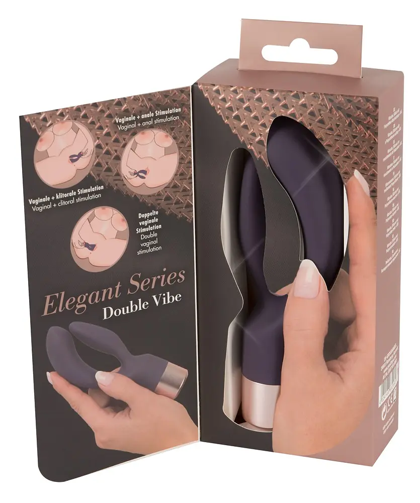 Вібратор-кролик Elegant Series Double Vibe 16 см фіолетовий - фото 9