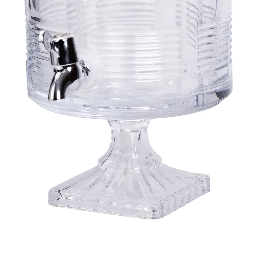 Лимонадница с краном на подставке стеклянная 4.5 л 39 см Прозрачный Yiwu HP-19-2 - фото 2