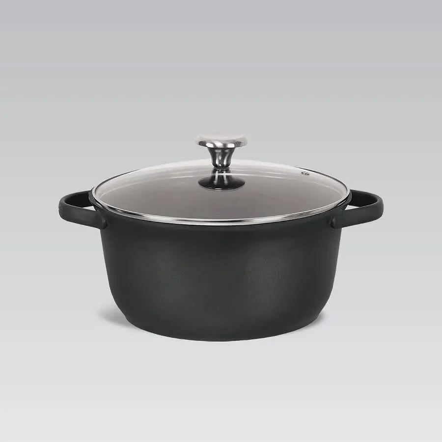 Каструля з кришкою Maestro MR-4027-28 28 см 6.8 л чорна - фото 2