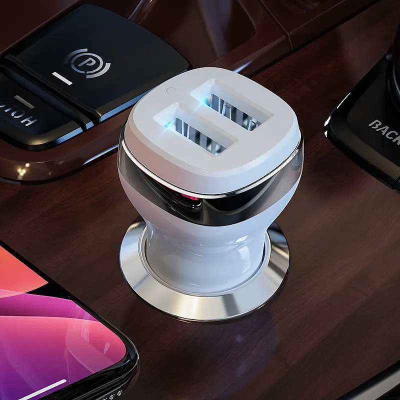 Адаптер автомобильный HOCO Superior dual port car charger Z40 зарядный 2 порта белое - фото 3
