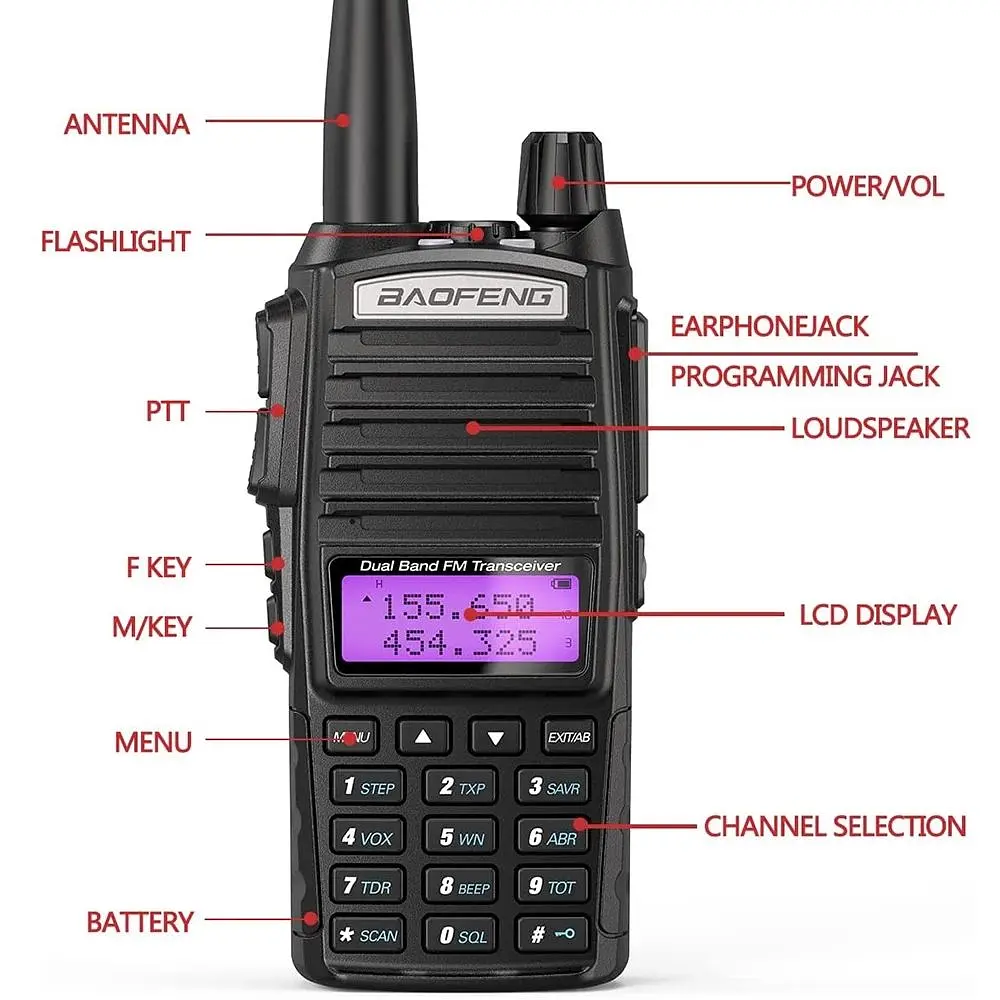 Двохдіапазонна рація Baofeng BF-UV82 VHF/UHF 8 Вт до 10 км + зарядна станція - фото 3