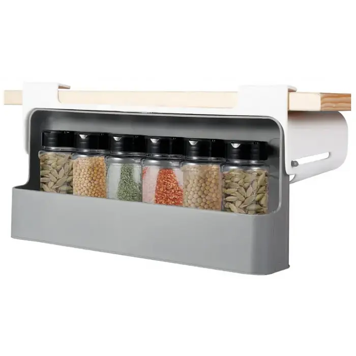 Підвісна полиця для спецій пластикова на липкій стрічці Under-shelf Spice Rack