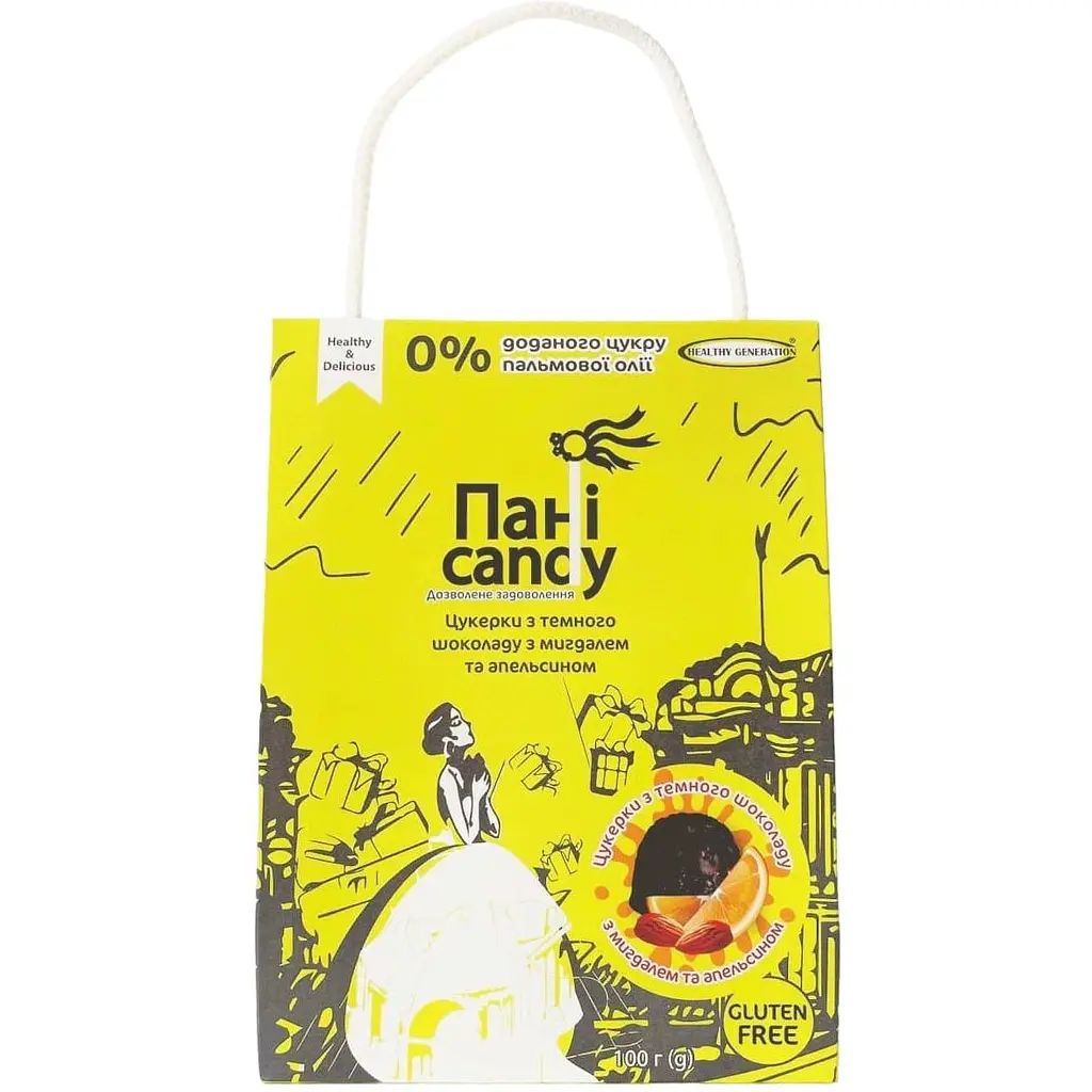 Конфеты Healthy Generation Госпожа Candy апельсин и миндаль 100 г (912939) - фото 1