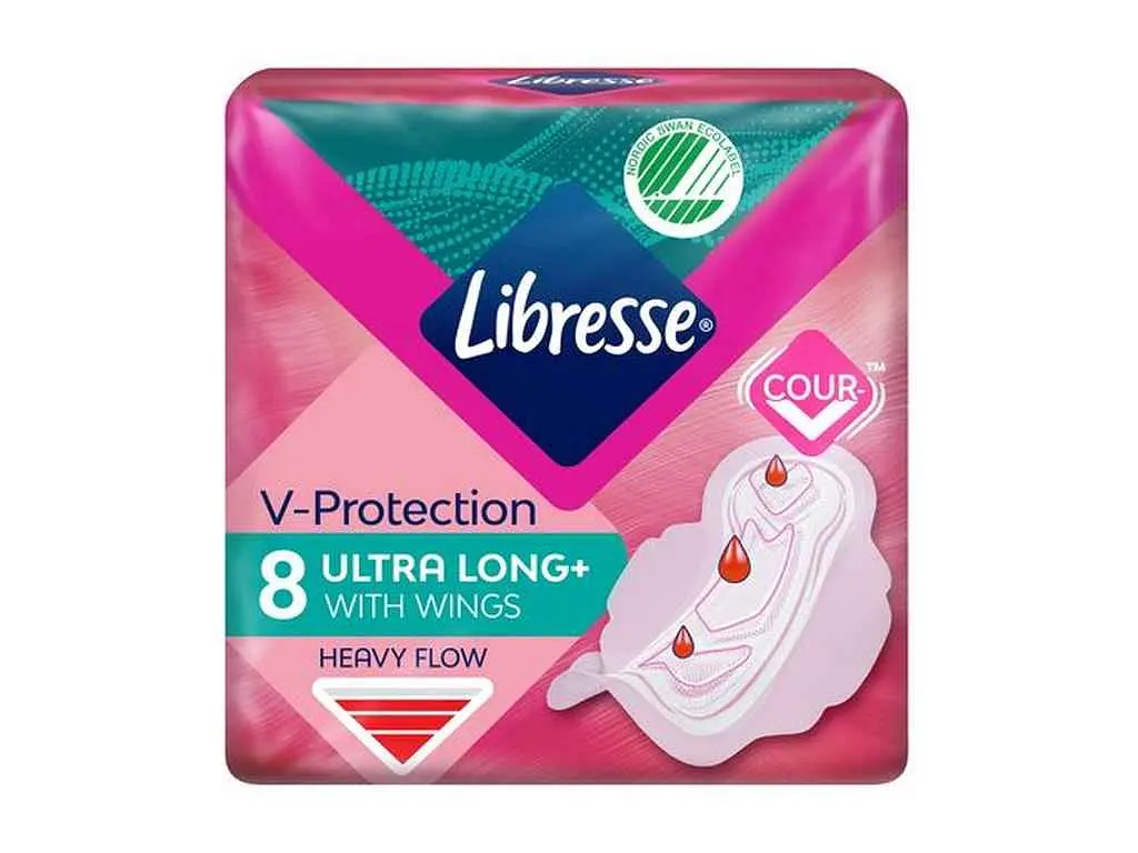 Прокладки гігієнічні LIBRESSE 8 шт 5 крапель Ultra Long+