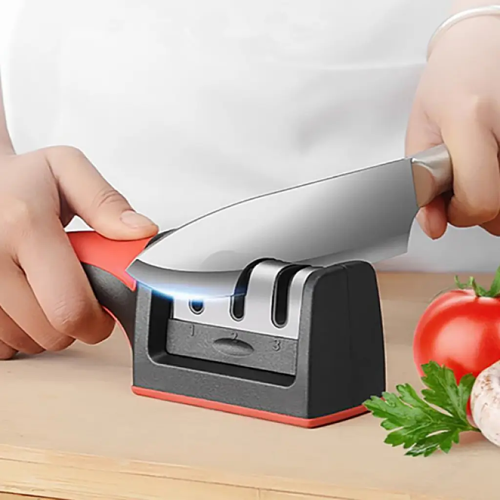 Механічна точилка для всіх видів ножів, Kitchen Master Червоний 85819 - фото 9