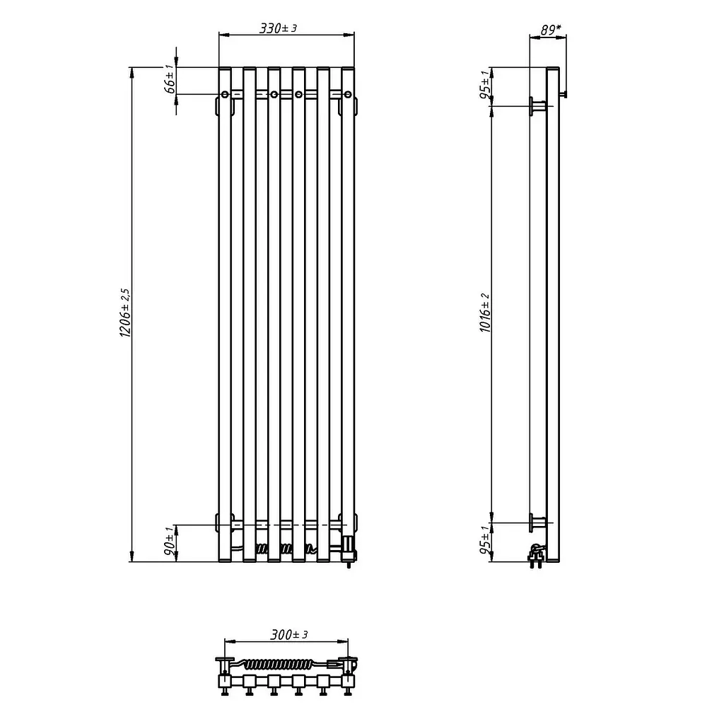Электрический полотенцесушитель Navin Levante 330x1200 Sensor левый, белый бархат 12-212033-4860, Белый матовый, Левое, Электронный - фото 5
