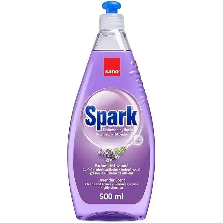 Засіб для ручного миття посуду Sano Spark Лаванда 500 мл (7290005425875)