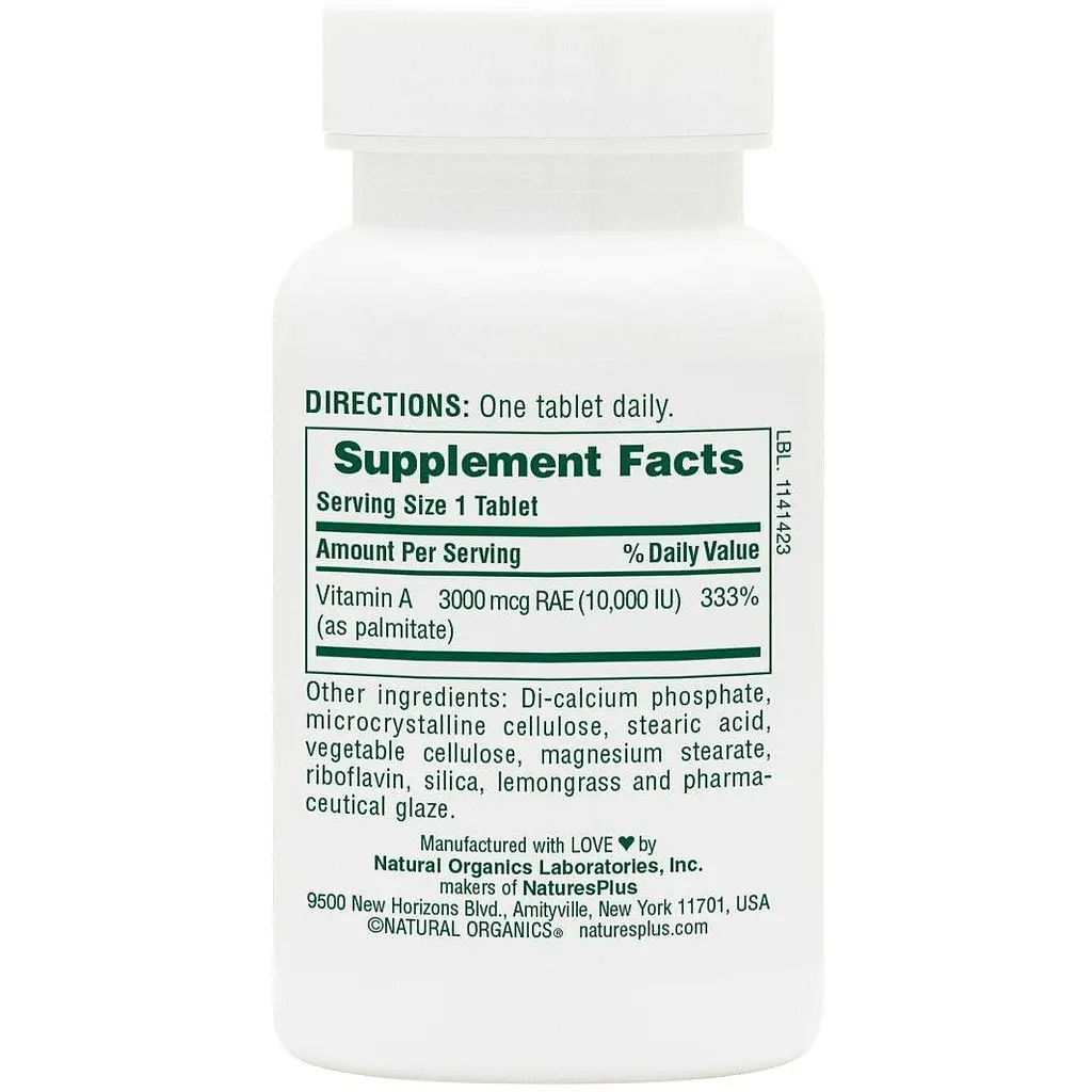 Витамин А Nature's Plus Vitamin A 10000 МЕ 90 таблеток (NTP00981) - фото 2