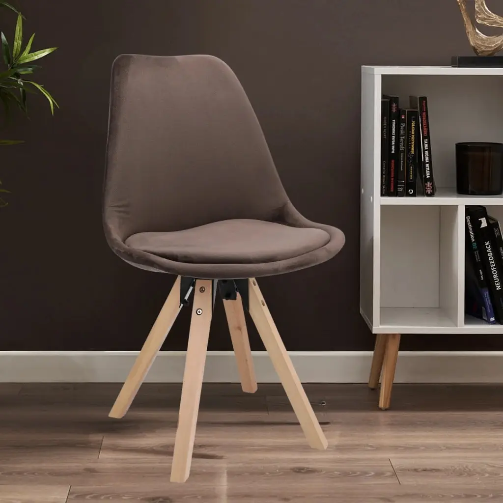 Стул Jumi Saida в скандинавском стиле с деревянными ножками коричневый - фото 9