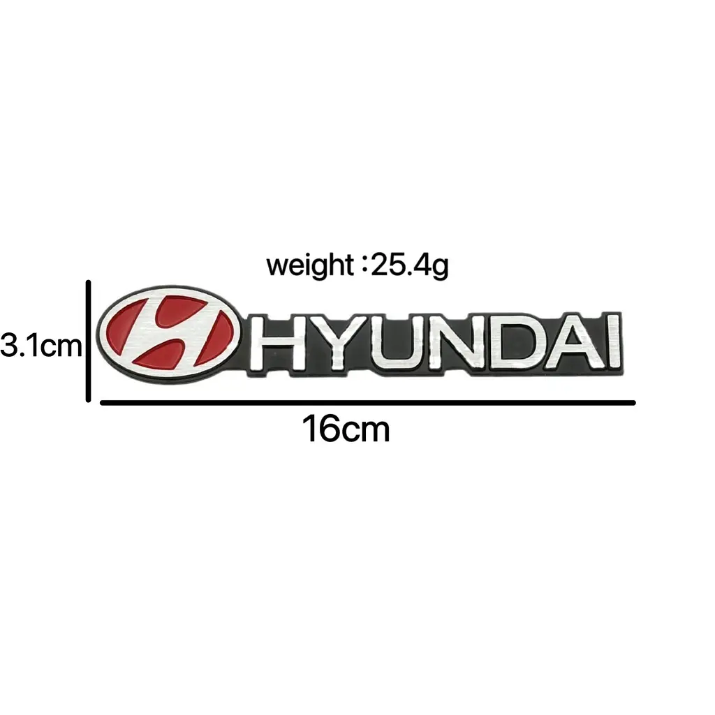 Емблема напис Hyundai 160×31мм алюміній (на скотчі) - фото 2